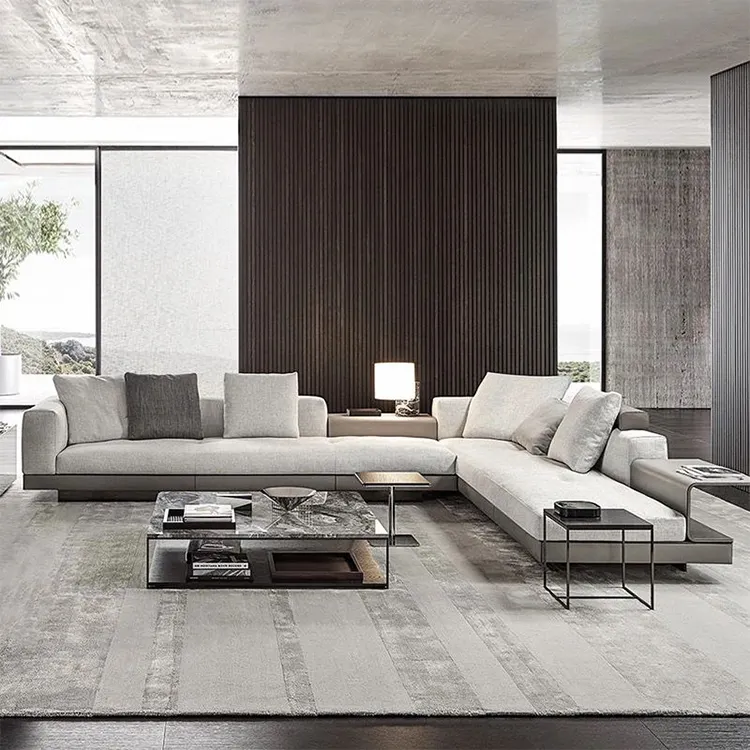 Italia design in vera pelle soggiorno bianco design semplice divano moderno set divano componibile bianco in pelle a forma di l