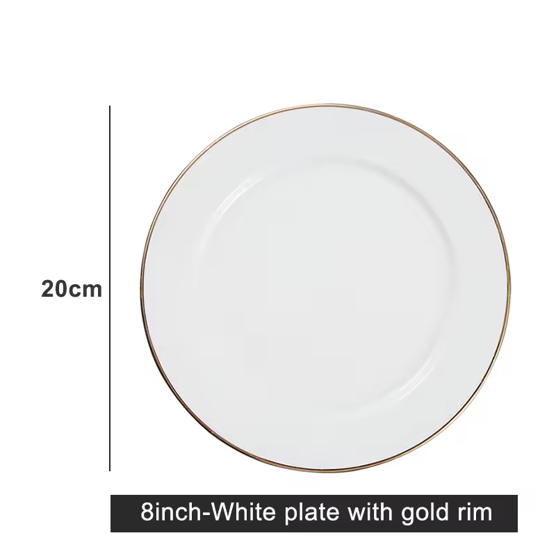 Assiette blanche de 8 pouces