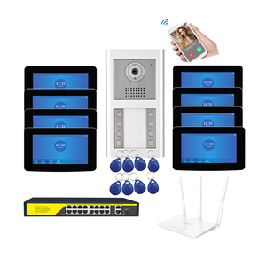 TCP/IP impermeabile 8 appartamenti 8 pulsanti porta stazione citofono sistema digitale IP Poe kit di videocitofono - Product Image 1
