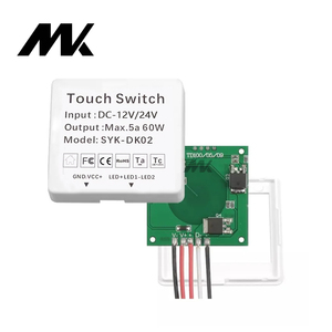 12v/24v 5A 60w单键触摸调光开关电容式传感器，带三色发光二极管智能感应开关，用于浴室镜子 - Product Image 3