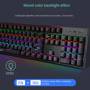 Teclado para juegos con cable de 104 teclas RGB retroiluminado negro blanco PBT ABS Material Oficina ratones Tablet estilo inglés idioma caja computadora - Product Image 4