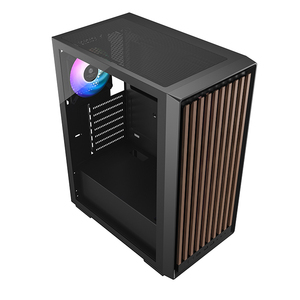 Custodia per Gamer in legno ATX da gioco per Computer con pannello frontale in legno, - Product Image 4
