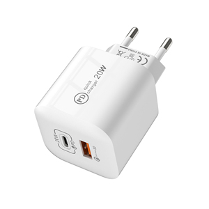 双端口电源适配器C型USB PD充电器迷你美国欧盟AU插头QC3.0快速充电20w手机壁式充电器 - Product Image 1