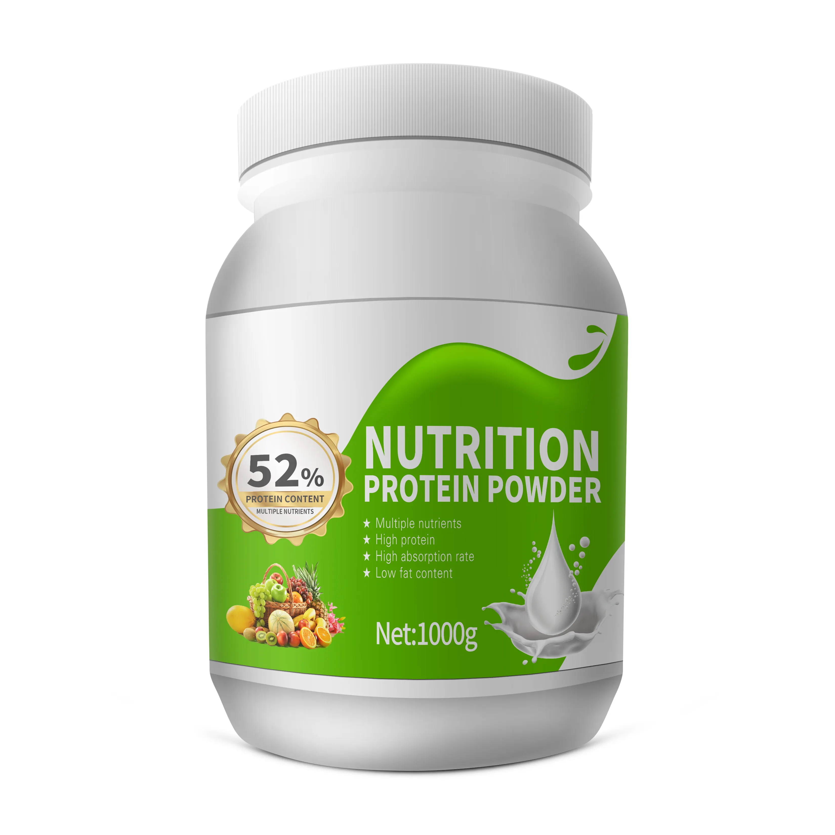 Poudre de protéine de nutrition musculaire de corps faible en gras 1000g poudre de protéine de lactosérum pour la santé du corps