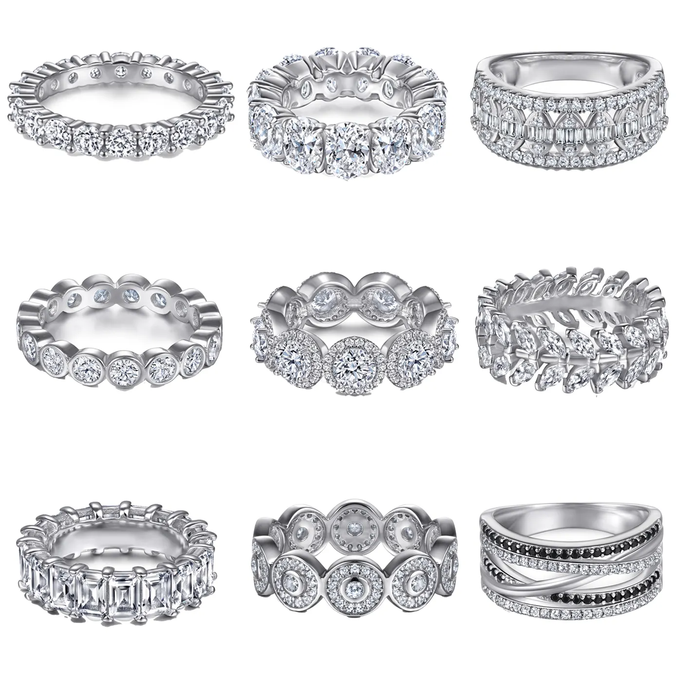 Zilveren Sieraden Pure 925 Sterling Zilver Solid Echt Cz Diamond Trouwringen Voor Vrouwen Engagement Mode-sieraden
