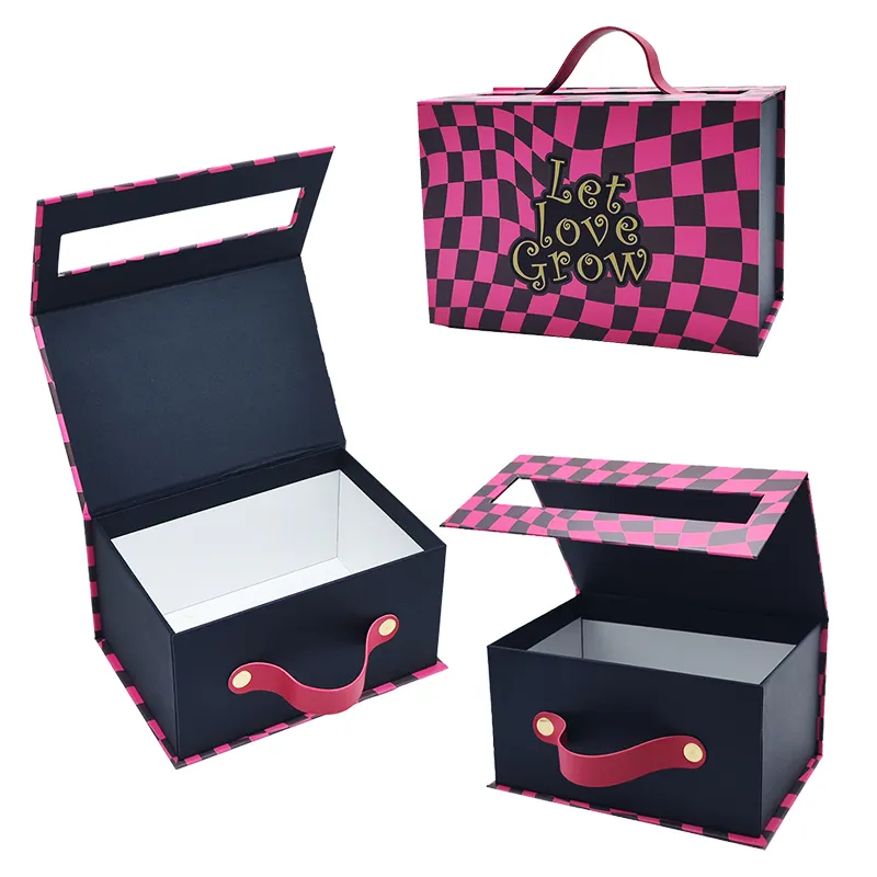 Boîte d'emballage cosmétique de beauté en rose de luxe avec logo personnalisé pour les soins de la peau Boîte cosmétique en papier ensemble de maquillage Boîte cadeau avec couvercles magnétiques