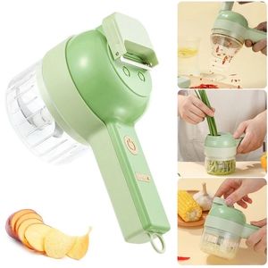 4 in 1 elektrikli Mini el gıda sebze kesicisi dilimleme meyve peynir rende sebze salata kesici - Product Image 4