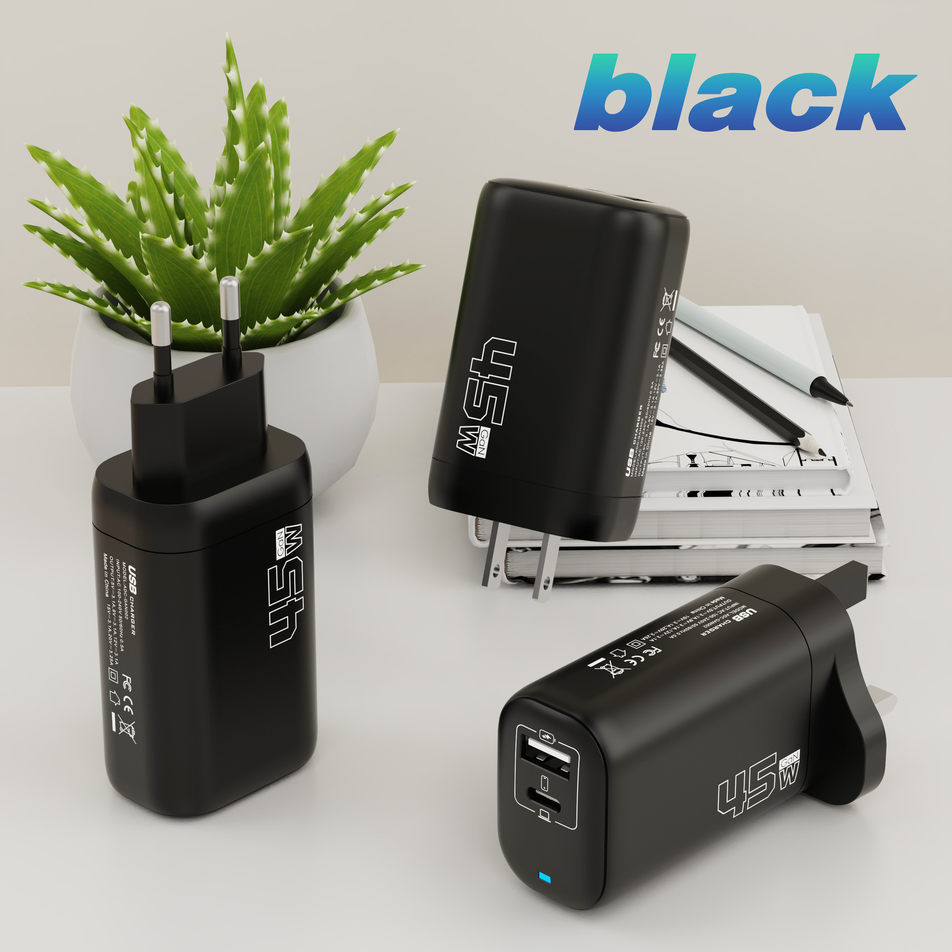 GaN45W-Negro