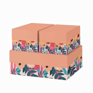 2025新设计的家居装饰纸板储物盒，带盖花卉嵌套盒礼品盒 - Product Image 2