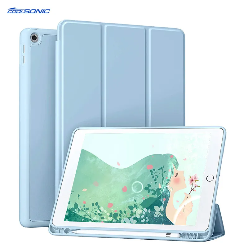 Kualitas Tinggi Trifold PU Smart Leather Case Tab Rugged Silicon Cover Tablet Case untuk Apple iPad Air 3 Pro 10.5 Aksesoris Tablet