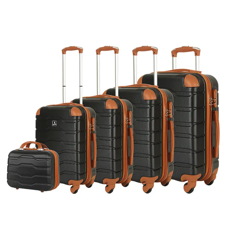 PP PC ABS 5 parça Set TSA kilit ile Spinner 12 20 24 28 32 inç genişletilebilir bavul bagaj