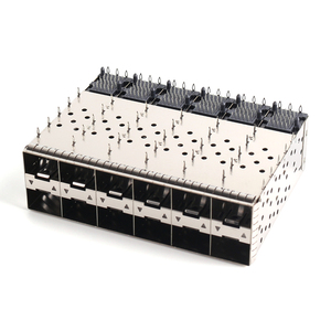Base-Módulo Horizontal SFP + ZSFP + conector de jaula para módulo SFP, Ethernet RJ45 SFP, 100/1000, 5g, 10g, LED, 2x6 puertos - Product Image 2