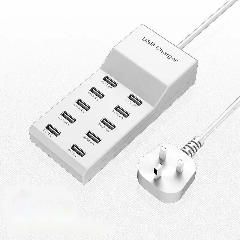 Ổ Cắm Điện Xoay Chiều Ổ Cắm Mở Rộng Bảo Vệ Chống Sét Bộ Sạc USB Với Đầu Ra Thông Minh 10 USB Cho Điện Thoại Di Động Máy Tính Xách Tay