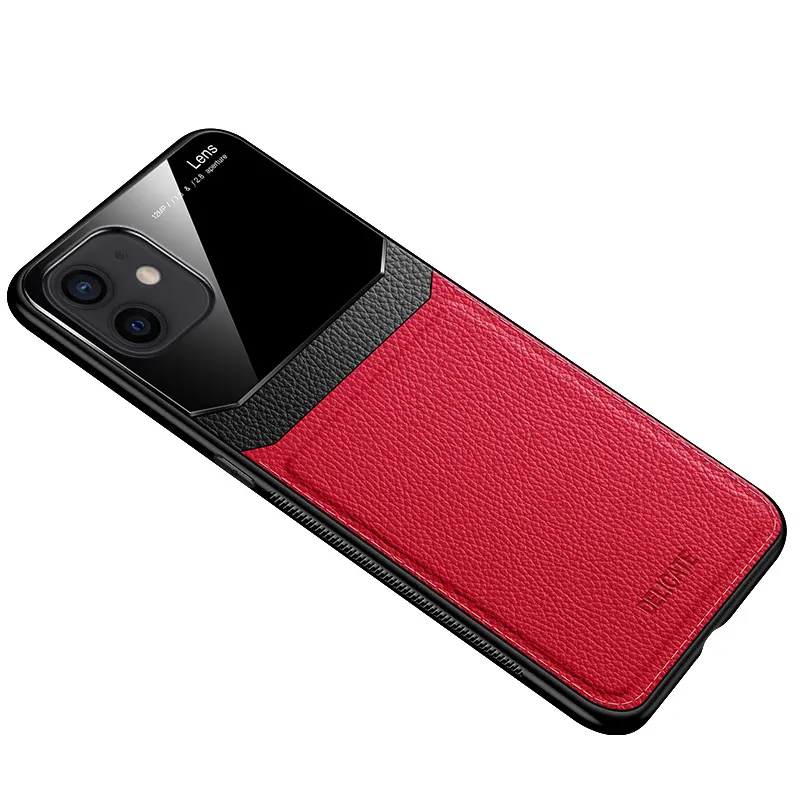 Casing ponsel kulit PU untuk iPhone 12, casing penutup belakang ponsel gaya panas melindungi kamera untuk iPhone 11 Pro XSMAX 13 XR 14 8 7 6 Plus 15