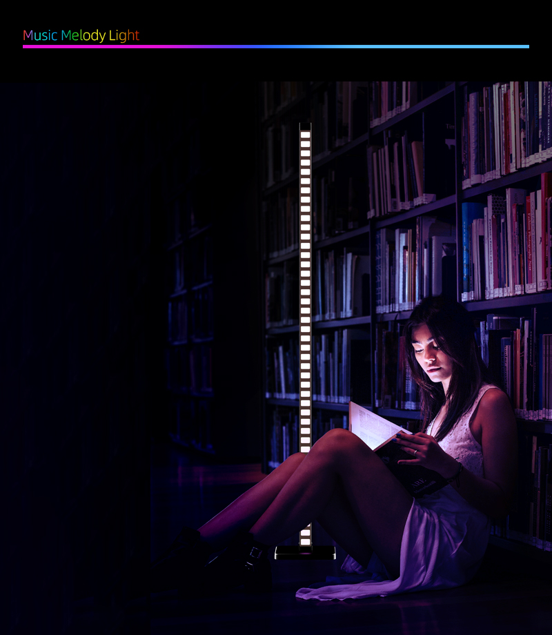 122cm Nordic Modern Decorative Portable Outdoor Music Melody Light Remote Controlled LED Light RGB Indoor Corner Floor Lamp