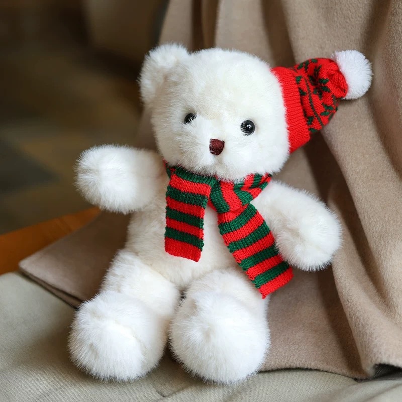Eyelid bear-white striped scarf-hat style