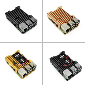 <strong>Raspberry</strong> <strong>Pi</strong> <strong>3</strong> Model B plus dedicated Aluminum <strong>Case</strong> <strong>with</strong> Dual Cooling Fan Metal Shell Black Enclosure for <strong>Raspberry</strong> <strong>Pi</strong> <strong>3</strong> Model B - Product Image 1