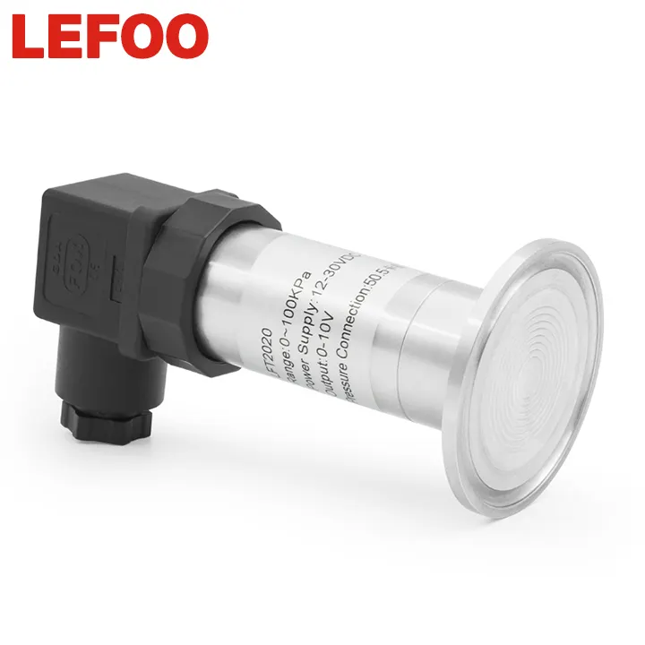 LEFOO tipo di morsetto Anti-blocco sensore trasmettitore di pressione a membrana a filo sensore trasduttore di pressione sanitario a film piatto in silicone