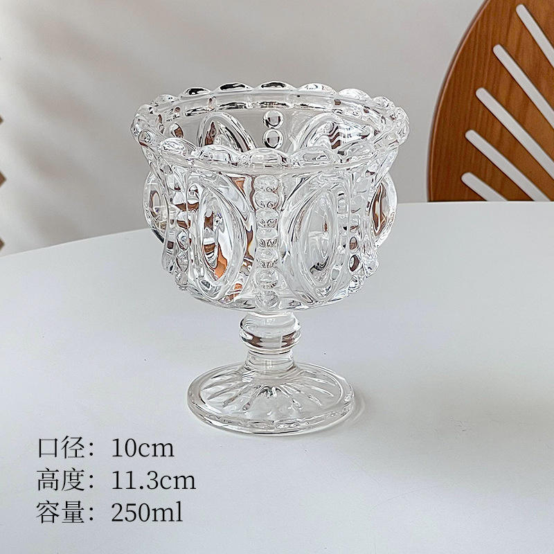 แก้วก้านแก้วลายนูนคริสตัล - ใส 250 มล.