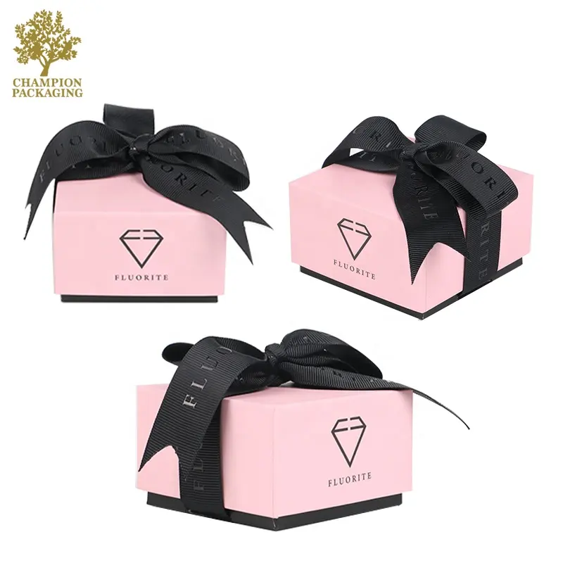 Embalaje de caja de joyería de papel de lujo personalizado de ventas de proveedor de China, caja de regalo de joyería