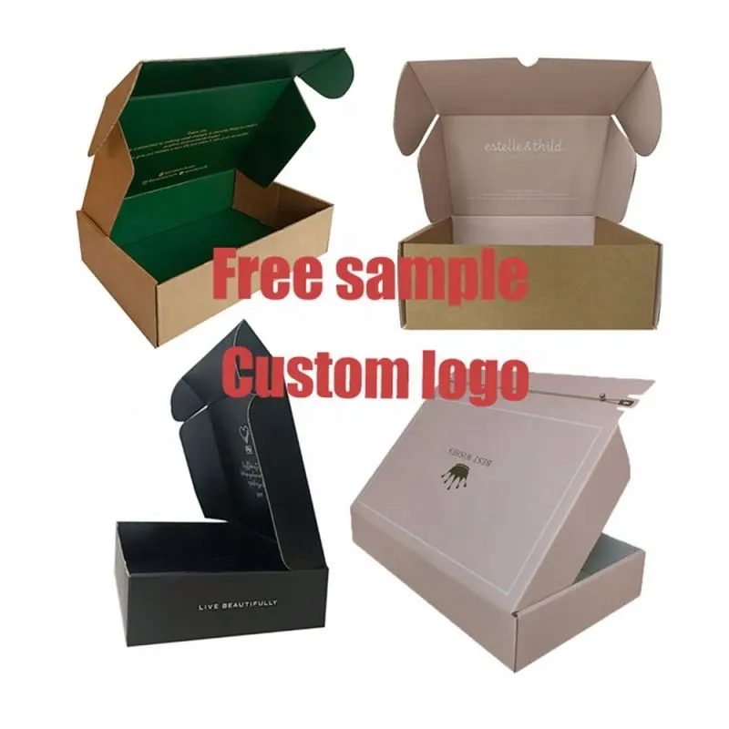 Картонные картонные коробки с логотипом на заказ, почтовый ящик, косметический набор, розничная продажа, почтовые коробки для упаковки из гофрированного картона