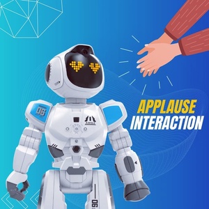 Fern gesteuertes Roboters pielzeug für Kinder, programmier bare RC-Smart-Roboter mit Musik demo und LED-Ausdrucks funktion - Product Image 4