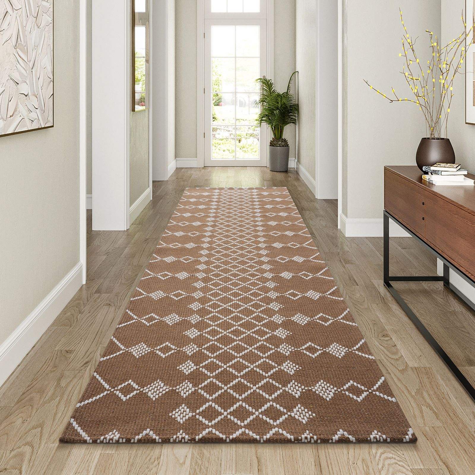 Polyester-coton - Marron à motifs étoiles