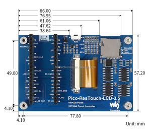 3,5-Zoll-Pico-Display 65-K-Farb-LCD-Modul 480x320 Pixel SPI-Kommunikation Raspberry Pi Pico 3,5-Zoll-Display - Product Image 6