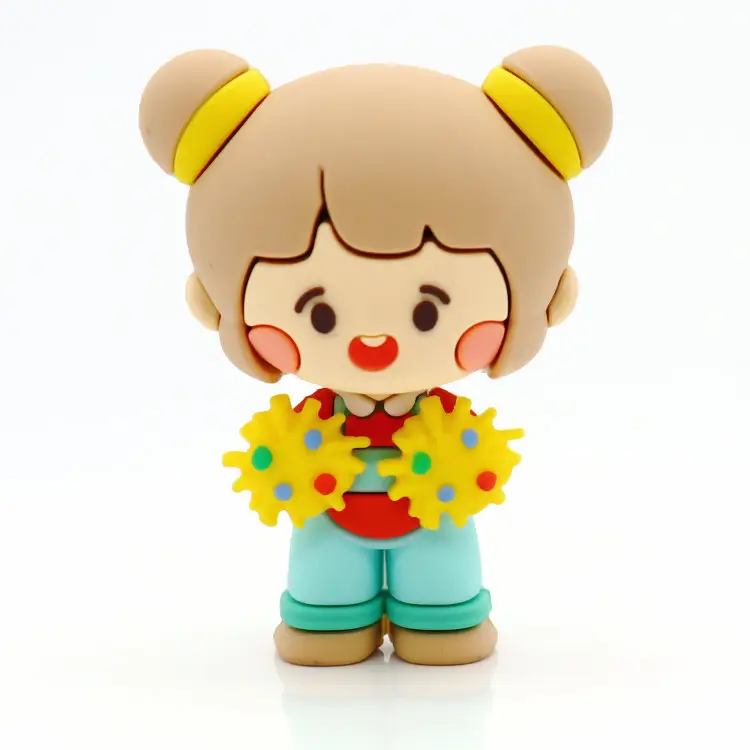 Oem high quality custom 3D plastic mini soft PVC Cute Cartoon Anime Action Figure Toys rubber resin girl plastic Anime Figurine