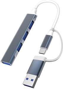 USB C TO USB Hub 2 in 1พอร์ต4แบบพกพาตัวขยายฮับ3.0อะแดปเตอร์แยกข้อมูล - Product Image 2