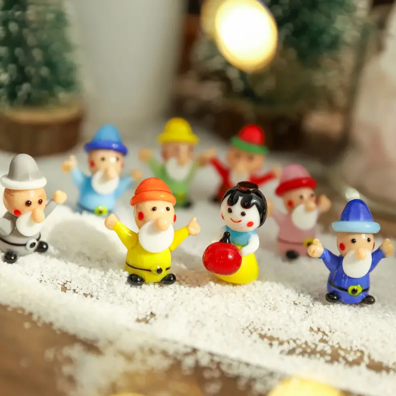 Santa Christmas Ornaments Decoration Custom Glass Claus Figurine Miniature Dolls Gifts