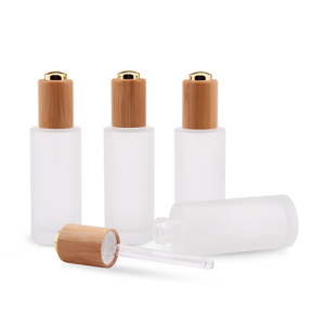 Bamboo Cap Cosmetic Packaging Essential <strong>Oil</strong> Matte Glass Dropper Bottle,frosted Cosmetics Glass <strong>Oil</strong> Bottle Dropper Bottle - Product Image 1