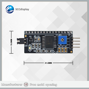 Placa adaptadora LCD 1602 de alta calidad, contraste ajustable, módulos LCD PCF8574T de interfaz IIC/I2C de una sola fila del fabricante