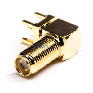 SMA Conector เสื้อแจ็คเก็ตปลายตัวเมียมุมขวา 90 องศาสําหรับการติดตั้ง PCB - Product Image 2