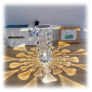 Usb Dimmable Touch Control Led Water Ripple Glass Rechargeable Rose Crystal Home Lighting Decorative Night Table <strong>Light</strong> Lamp - Product Image 2