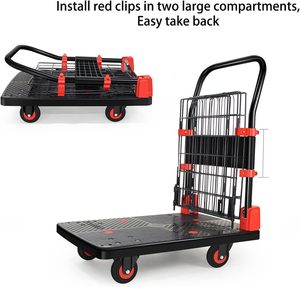 Heavy Dudy Plataforma Gaiola Carrinho Dolly 2 em 1 Caminhão de Mão com Gaiola Carga 660lbs Portátil Flatbed Dolly Multi Funcional Trolley