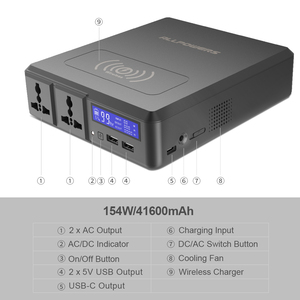 Universal Solar <strong>Inputs</strong> Portable Power Source Rechargeable Power Supply AC <strong>Outputs</strong> multi <strong>Output</strong> For Car Camping Mobile <strong>Devices</strong> - Product Image 6