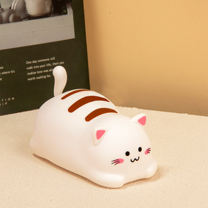 All'ingrosso Mini luce notturna a forma di gatto con telecomando a tre livelli con controllo tattile per bambini luce notturna in Silicone - Product Image 1