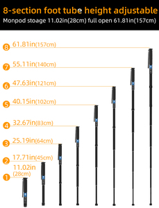 BEXIN Bán Buôn Phụ Kiện Máy Ảnh Oem Telescoping Camera Ba Lan Túi Nhỏ Gọn Chân Đơn Giá Đỡ Mini Monopod Selfie Stick - Product Image 3