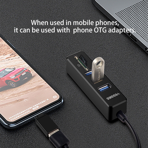 <strong>USB</strong> Hub for Laptop <strong>PC</strong> Computer <strong>USB</strong>-A 2.0 to USB3.0*3 4 Ports Splitter/ <strong>Usb</strong> to SD/TF OTG Adapter - Product Image 2