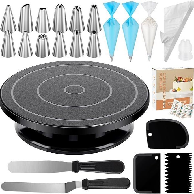 Set di strumenti per decorare torte da 71 pezzi, nero