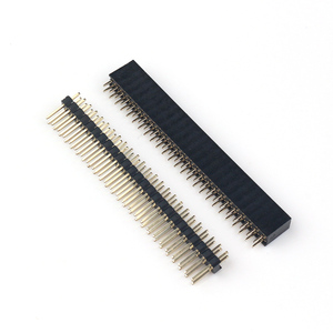 Yuanquan factory price OEM Triple Female 90 Degree Pin <strong>Header</strong> Right Angle Straight Board 3 Row male Female Pin <strong>Header</strong> Connector - Product Image 1