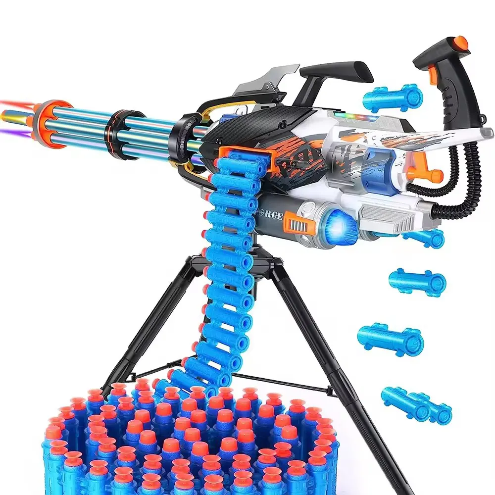 Automatische Gatling Stralen Zachte Kogel Speelgoed Pistool Voor Kinderen, 30 Zachte Kogel Set,1*7.4V Li-Batterij