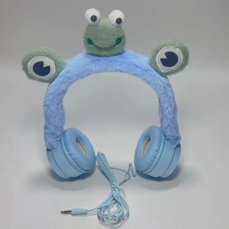 2021 New Arrival Hot Sale Plush Headphones Cute Frog Head Headset