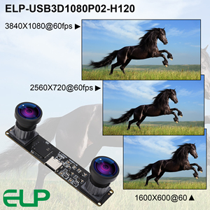 ELP 4MP çift Lens senkronizasyon USB kamera geniş açı 120 derece 1080P 60fps 3D Stereo dürbün USB kamera modülü bilgisayar için - Product Image 4