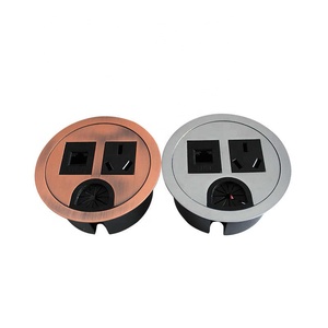 Nuova presa da tavolo presa da tavolo per Computer copertura del foro del cavo da tavolo passacavo per cavi prese Pop-up tre inserti presa di corrente - Product Image 4