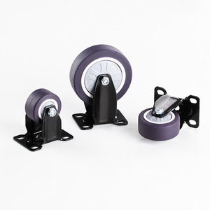 Rodamiento de goma negro de 1,6 pulgadas, 2 pulgadas, 3 pulgadas, ruedas laterales direccionales, rueda de carga de freno silencioso rígido - Product Image 4