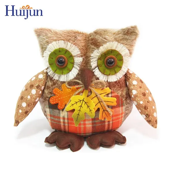 High Quality Fabric Scarecrow Happy Autumn Plush Harvest Fall Owl Doll Tabletop Decoration