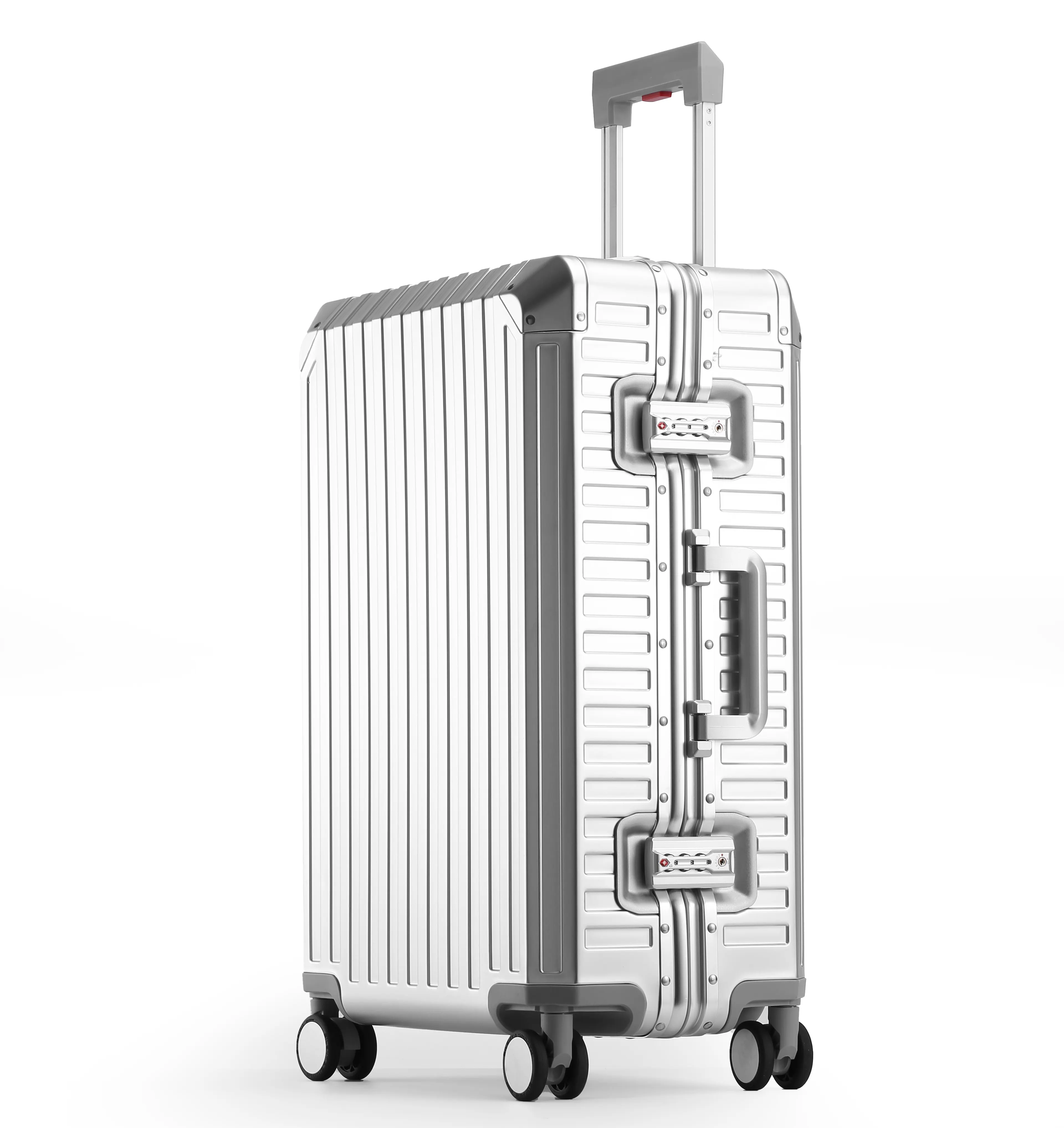 Tasarımcı yüksek kaliteli alüminyum kontrol arabası seti valizler bagaj tam alüminyum