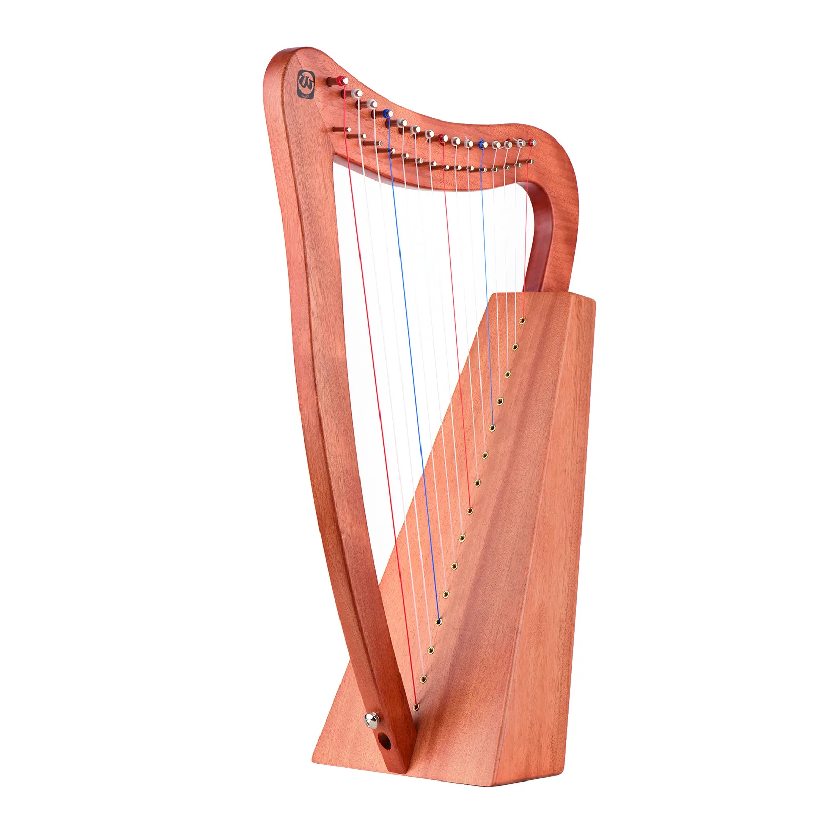 15-String Lyre Harp Instrumento De Cordas De Madeira com Carry Bag Strap Cleaning Cloth Tuning Wrench Pickup para Iniciantes